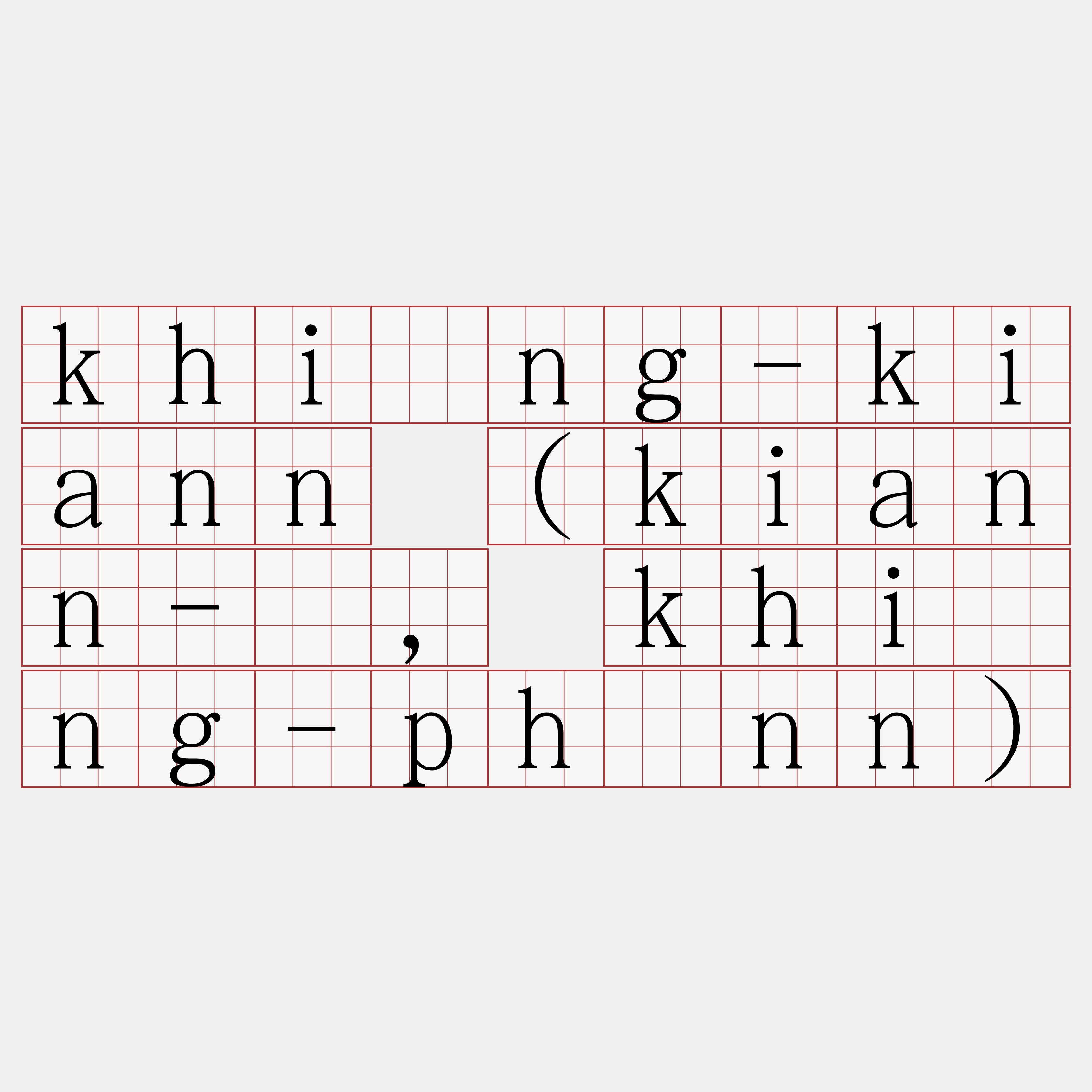 khióng-kiann (kiann-á, khióng-phànn)